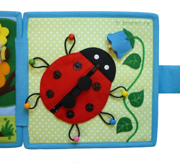 Божья коровка в развивающей книжке
