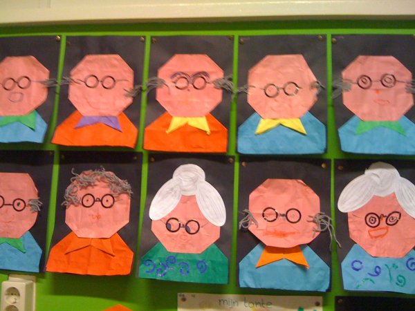 Аппликация бабушка и дедушка