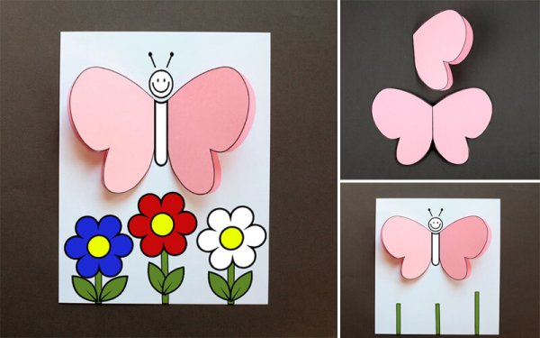 Бабочка аппликация из бумаги