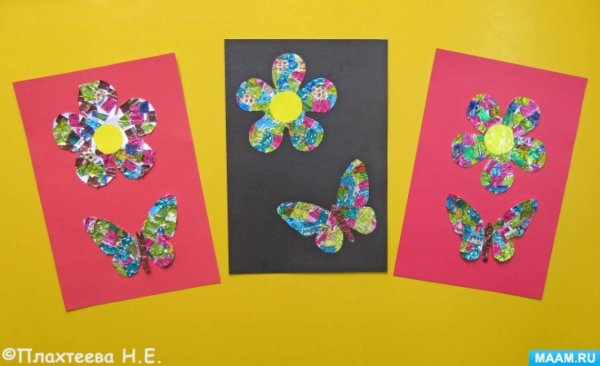 Аппликация из фантиков от конфет для детей