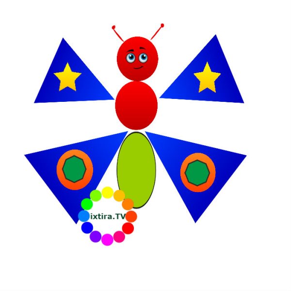 Бабочка из геометрических фигур аппликация