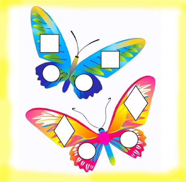 Бабочка из геометрических фигур для детей