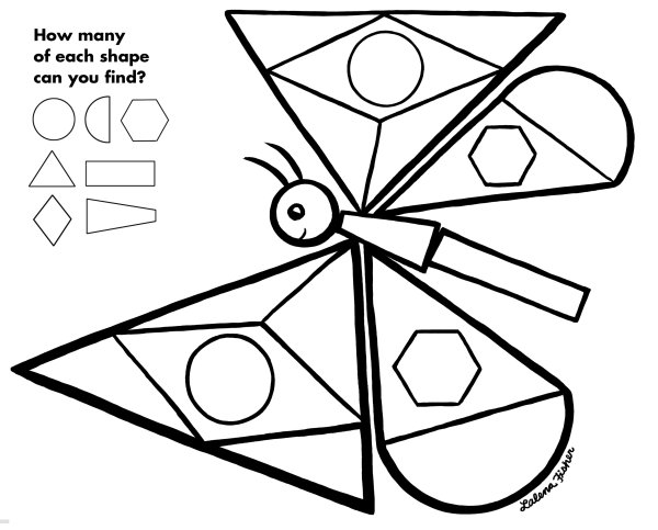 Раскраски фигурки из геометрических фигур