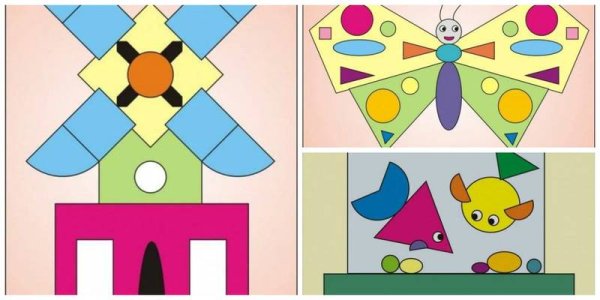 Аппликация из геометрических фигур