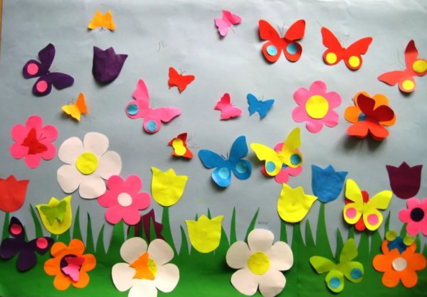 Объемная аппликация цветы