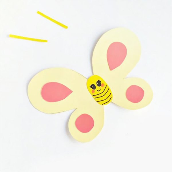 Аппликация бабочка из цветной бумаги