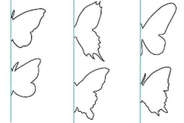 Бабочка объемная трафарет