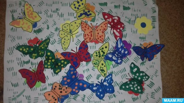 Аппликация насекомые на лугу