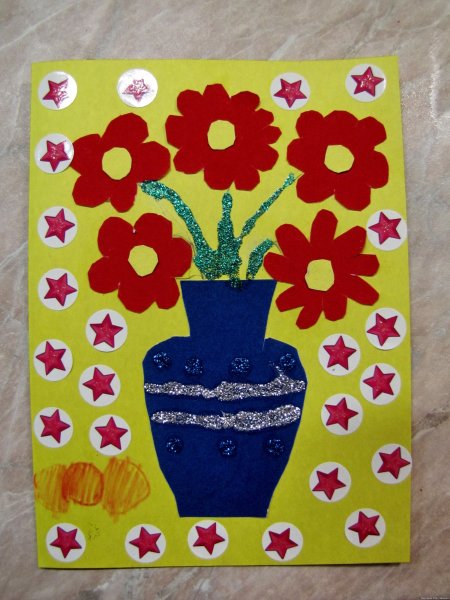 Аппликация подарок бабушке