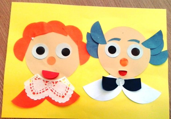 Аппликация бабушка и дедушка