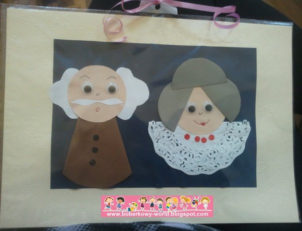 Аппликация бабушка и дедушка