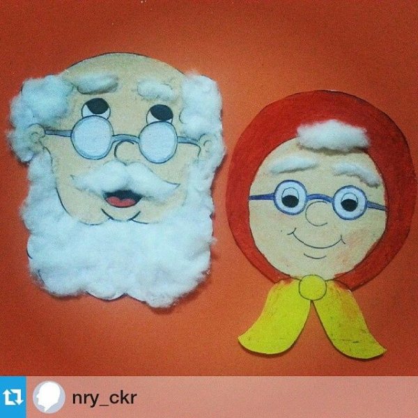 Аппликация бабушка и дедушка