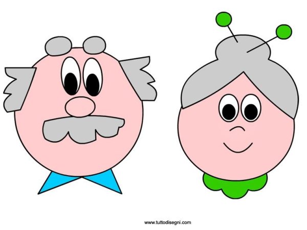 Шаблон лица бабушки для аппликации