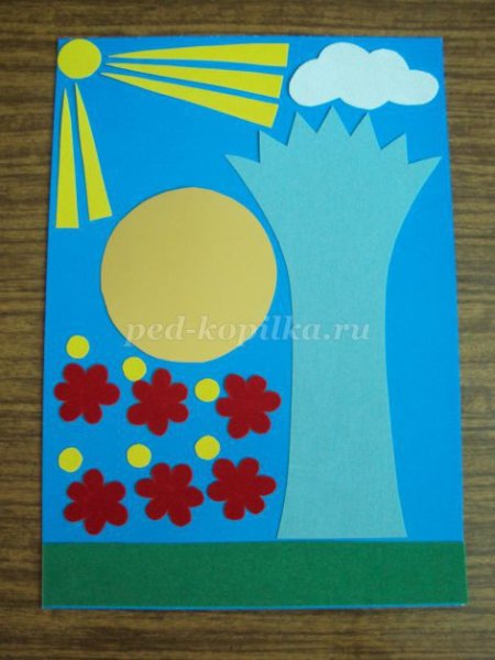 Аппликация Байтерек в детском саду