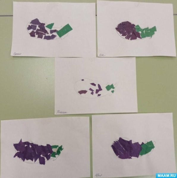 Обрывная аппликация Ежик в средней группе