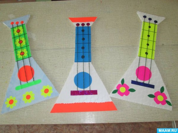 Аппликация в детском саду музыкальные инструменты