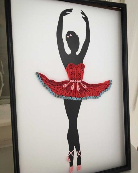 Панно балерина из бумаги