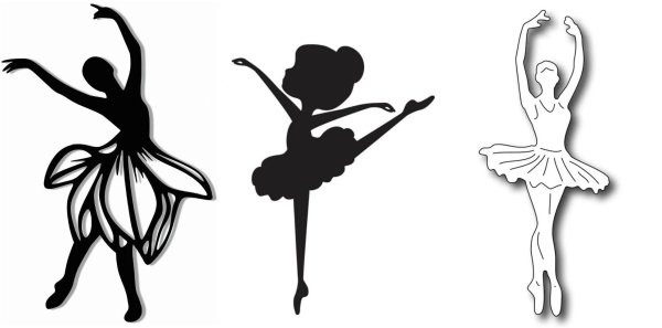 Новогодние танцовщицы трафарет