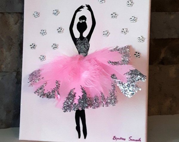 Объемная аппликация балерина