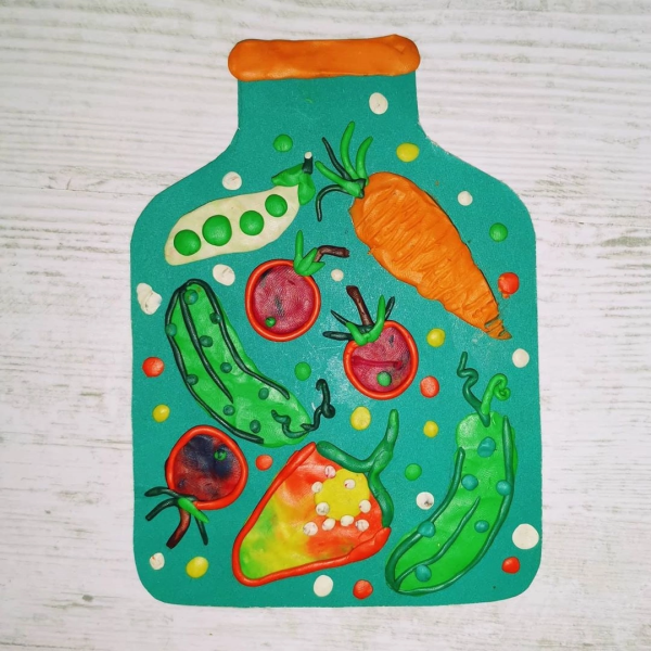 Поделки из пластилина на картоне