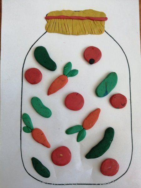 Поделка овощи в банке