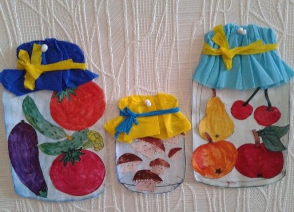 Аппликация заготовки на зиму