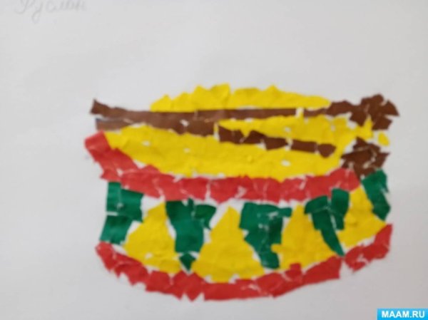 Обрывная аппликация в средней группе группе