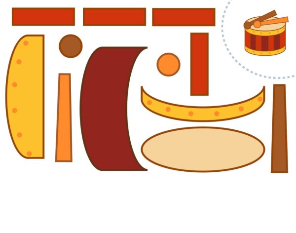 Барабан аппликация для детей