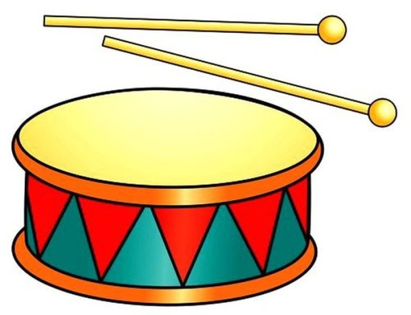 Барабан с палочками детский