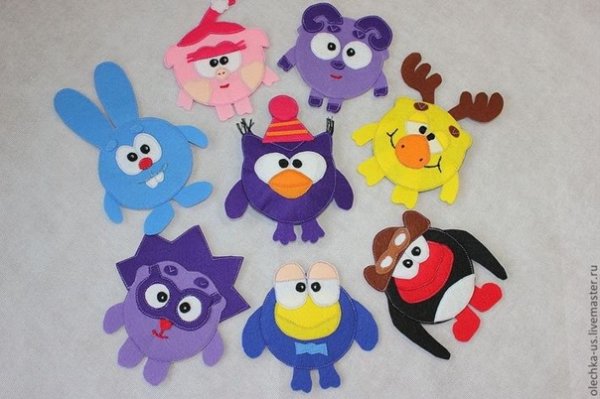 Смешарики из фетра