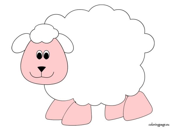 Овечка для аппликации для детей 3-4 лет