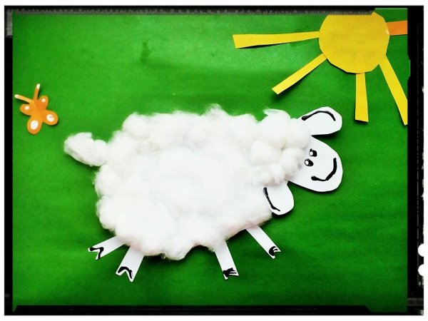 Аппликация из ваты для детей