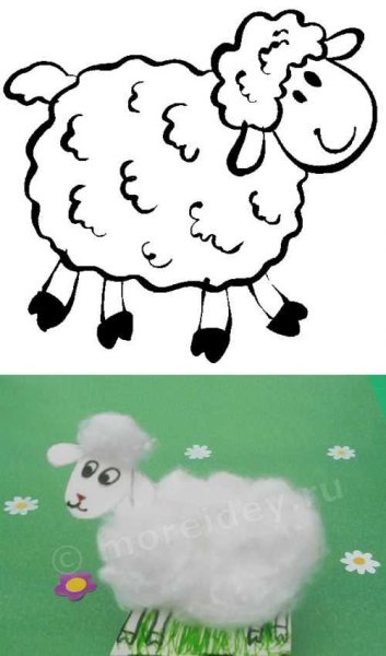Овечка из ваты