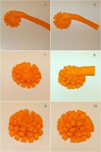 Оранжевые цветы из бумаги