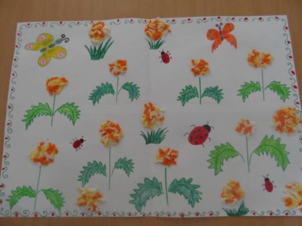 Рисование бархатцы в старшей группе