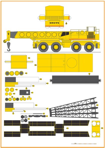 Кран Либхер башенный из бумаги
