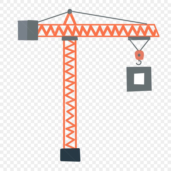 Кран строительный мультяшный