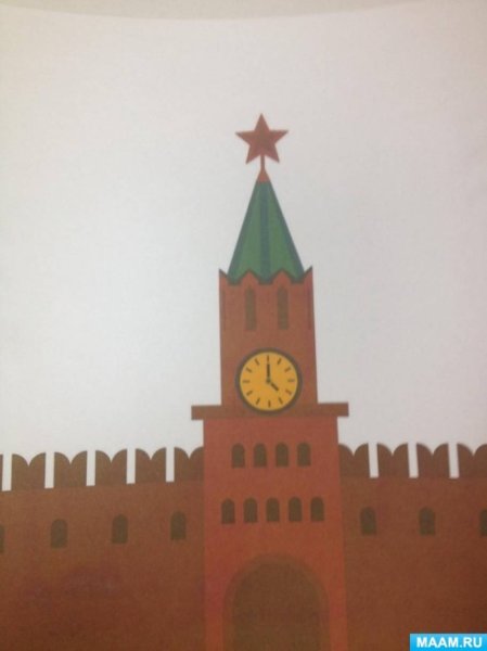 Рисование Спасская башня Кремля подготовительная группа