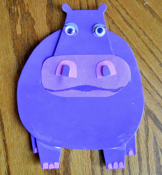 Бегемотик для детей аппликация