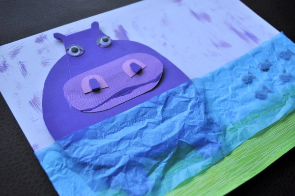 Аппликация Бегемотик