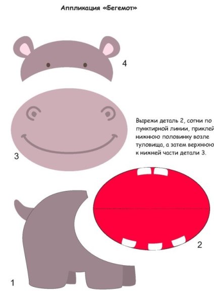 Аппликация Бегемотик