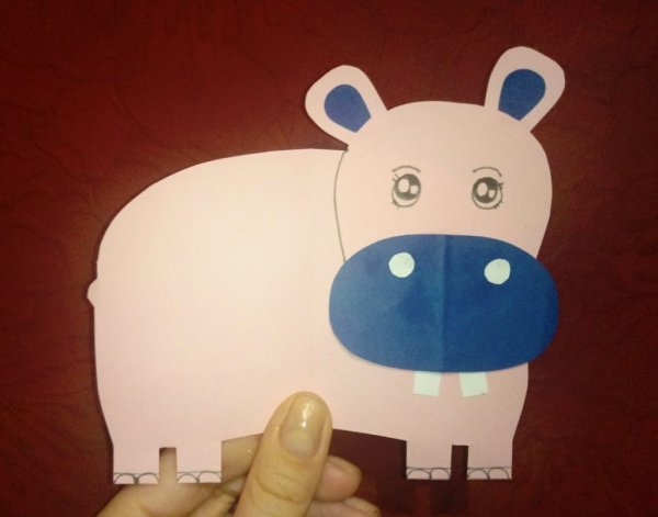 Бегемот поделка из бумаги