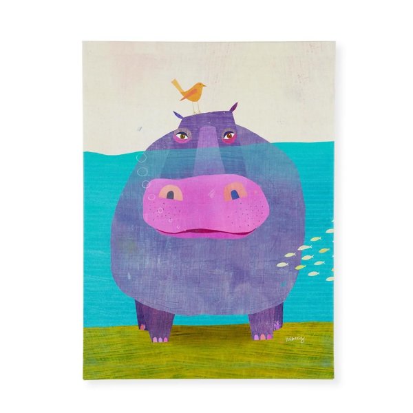 Аппликация Бегемотик из цветной бумаги