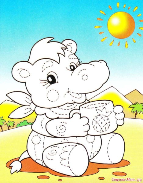 Аппликация Бегемотик