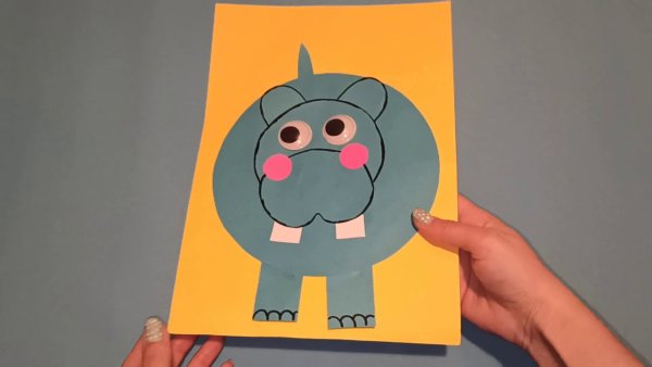 Бегемотик аппликация ясли