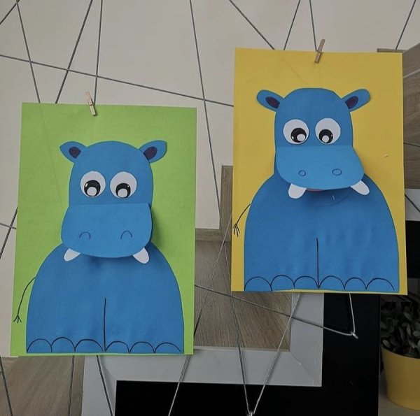 Бегемот поделка из бумаги