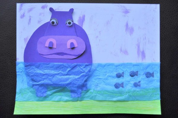 Бегемот из цветной бумаги