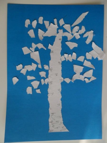 Аппликация деревья зимой