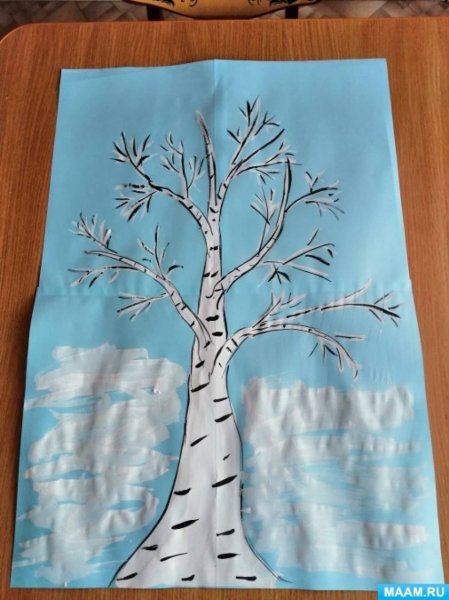 Аппликация дерево из салфеток для детей