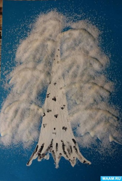 Нетрадиционное рисование деревьев зимой